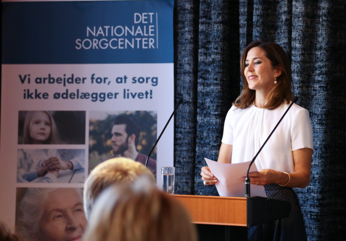 H.M. Dronning Mary ved indvielsen af Det Nationale Sorgcenter i Kejsergade i København. 